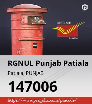 RGNUL Punjab Patiala Post office