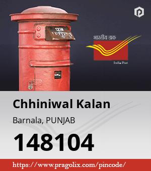 Chhiniwal Kalan Post office