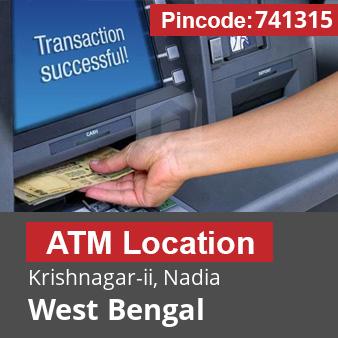 Pincode 741315 ATM Krishnagar-ii, Nadia, West Bengal