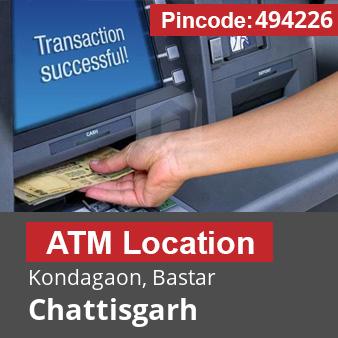 Pincode 494226 ATM Kondagaon, Bastar, Chattisgarh