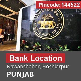 Pincode 144522 Bank Nawanshahar, Hoshiarpur, PUNJAB