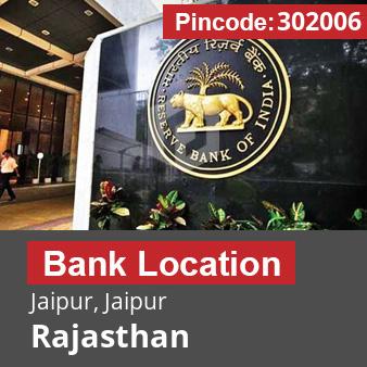 Pincode 302006 Bank Jaipur, Jaipur, Rajasthan