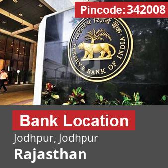 Pincode 342008 Bank Jodhpur, Jodhpur, Rajasthan