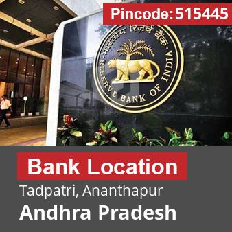 Pincode 515445 Bank Tadpatri, Ananthapur, Andhra Pradesh