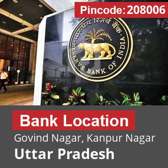 Pincode 208006 Bank Govind Nagar, Kanpur Nagar, Uttar Pradesh