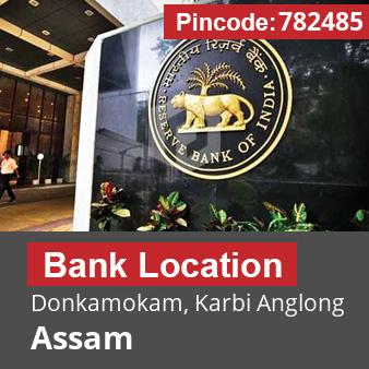 Pincode 782485 Bank Donkamokam, Karbi Anglong, Assam