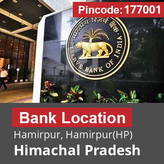 Pincode 177001 Bank Hamirpur, Hamirpur(HP), Himachal Pradesh