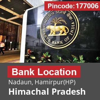 Pincode 177006 Bank Nadaun, Hamirpur(HP), Himachal Pradesh