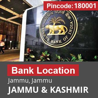 Pincode 180001 Bank Jammu, Jammu, JAMMU & KASHMIR