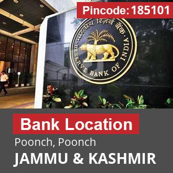 Pincode 185101 Bank Poonch, Poonch, JAMMU & KASHMIR