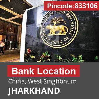 Pincode 833106 Bank Chiria, West Singhbhum, JHARKHAND