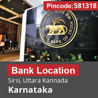 Pincode 581318 Bank Sirsi, Uttara Kannada, Karnataka