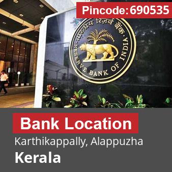 Pincode 690535 Bank Karthikappally, Alappuzha, Kerala