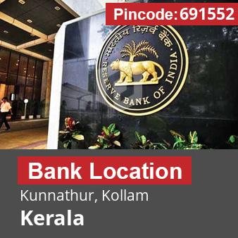 Pincode 691552 Bank Kunnathur, Kollam, Kerala