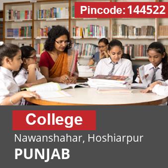 Pincode 144522 College Nawanshahar, Hoshiarpur, PUNJAB