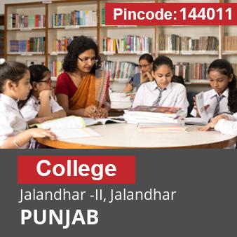 Pincode 144011 College Jalandhar -II, Jalandhar, PUNJAB