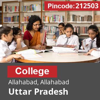 Pincode 212503 College Allahabad, Allahabad, Uttar Pradesh