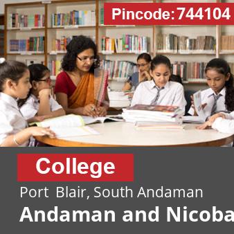 Pincode 744104 College Port  Blair, South Andaman, Andaman and Nicobar Islands