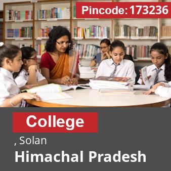 Pincode 173236 College , Solan, Himachal Pradesh