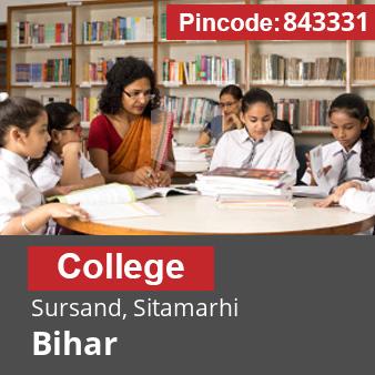 Pincode 843331 College Sursand, Sitamarhi, Bihar