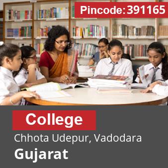 Pincode 391165 College Chhota Udepur, Vadodara, Gujarat