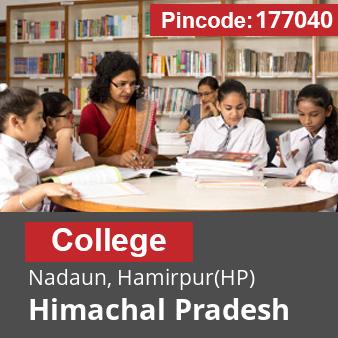 Pincode 177040 College Nadaun, Hamirpur(HP), Himachal Pradesh