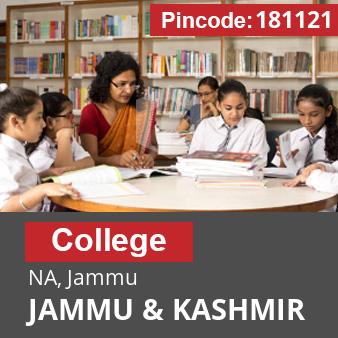 Pincode 181121 College NA, Jammu, JAMMU & KASHMIR