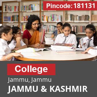 Pincode 181131 College Jammu, Jammu, JAMMU & KASHMIR