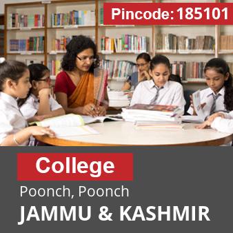 Pincode 185101 College Poonch, Poonch, JAMMU & KASHMIR