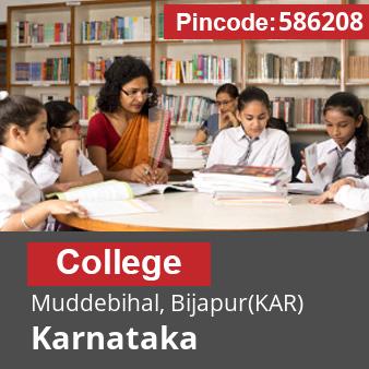 Pincode 586208 College Muddebihal, Bijapur(KAR), Karnataka