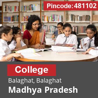 Pincode 481102 College Balaghat, Balaghat, Madhya Pradesh