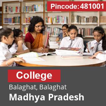 Pincode 481001 College Balaghat, Balaghat, Madhya Pradesh