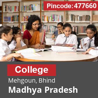 Pincode 477660 College Mehgoun, Bhind, Madhya Pradesh