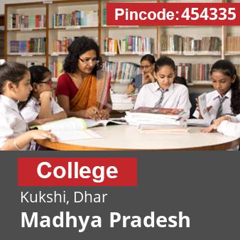 Pincode 454335 College Kukshi, Dhar, Madhya Pradesh