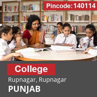 Pincode 140114 College Rupnagar, Rupnagar, PUNJAB