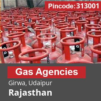 Pincode 313001 Gas Agencies Girwa, Udaipur, Rajasthan