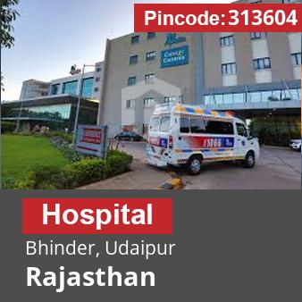 Pincode 313604 Hospital Bhinder, Udaipur, Rajasthan