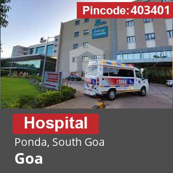 Pincode 403401 Hospital Ponda, South Goa, Goa