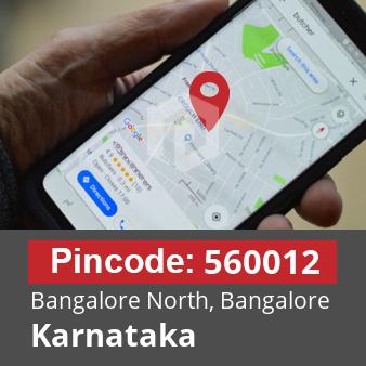 Pincode 560012 Bangalore North, Bangalore, Karnataka