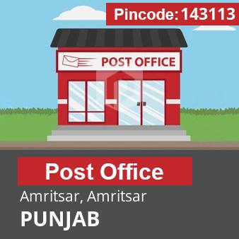 Pincode 143113 Postoffice Amritsar, Amritsar, PUNJAB