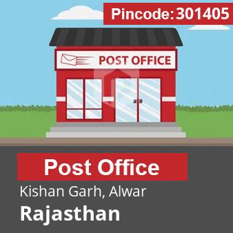 Pincode 301405 Postoffice Kishan Garh, Alwar, Rajasthan