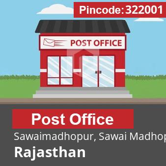 Pincode 322001 Postoffice Sawaimadhopur, Sawai Madhopur, Rajasthan