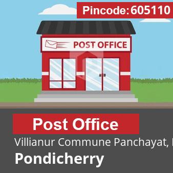 Pincode 605110 Postoffice Villianur Commune Panchayat, Pondicherry, Pondicherry