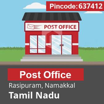 Pincode 637412 Postoffice Rasipuram, Namakkal, Tamil Nadu
