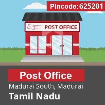 Pincode 625201 Postoffice Madurai South, Madurai, Tamil Nadu
