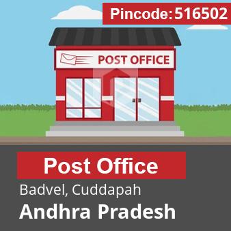 Pincode 516502 Postoffice Badvel, Cuddapah, Andhra Pradesh