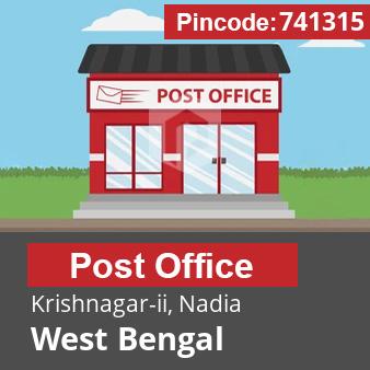 Pincode 741315 Postoffice Krishnagar-ii, Nadia, West Bengal