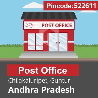 Pincode 522611 Postoffice Chilakaluripet, Guntur, Andhra Pradesh