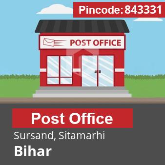 Pincode 843331 Postoffice Sursand, Sitamarhi, Bihar