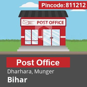 Pincode 811212 Postoffice Dharhara, Munger, Bihar